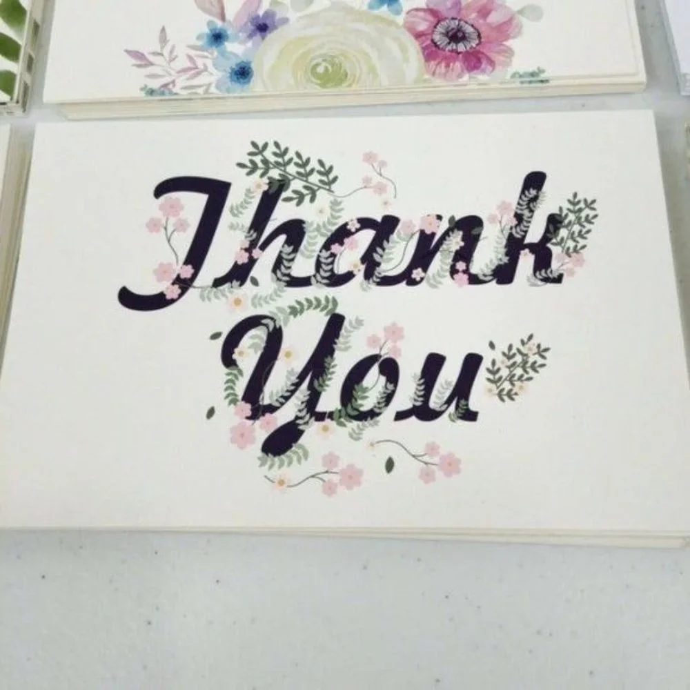 48 X 2 Packs Premium Thank You Cards 5 Floral Designs with Envelopes (2 …